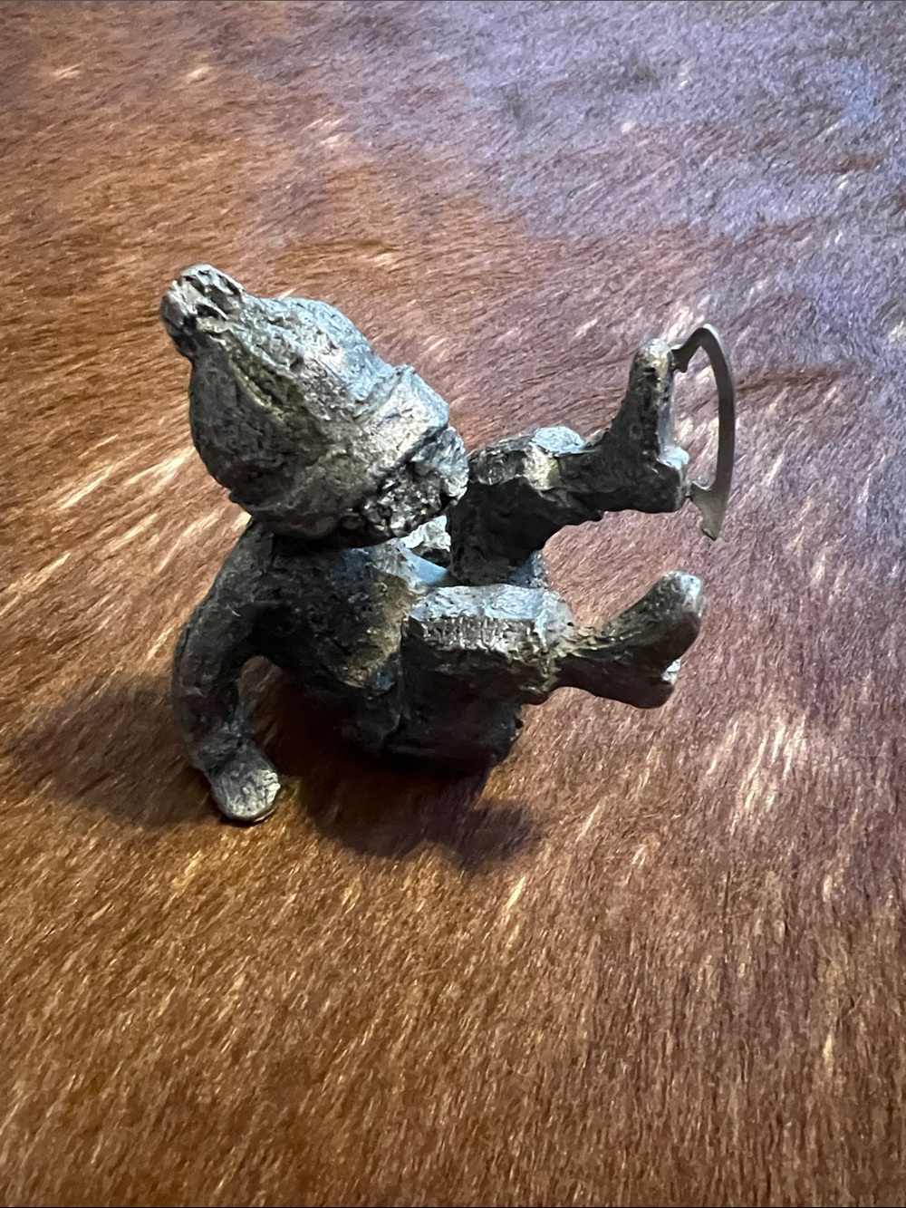 HUDSON PEWTER Walli Ortman Ice Skater with Skate USA CHRISTMAS fun